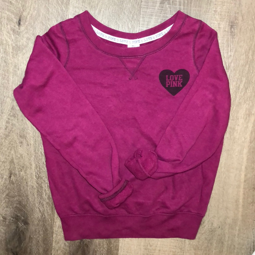 Small VS PINK maroon pullover sweater